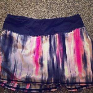 Lululemon multi-colored ruffled running skirt